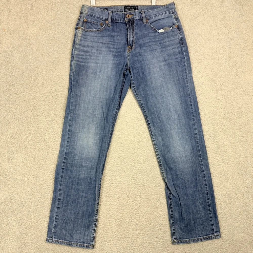 Lucky Brand 221 Original Straight Mens Blue Jeans 34x32 Medium Wash Denim
